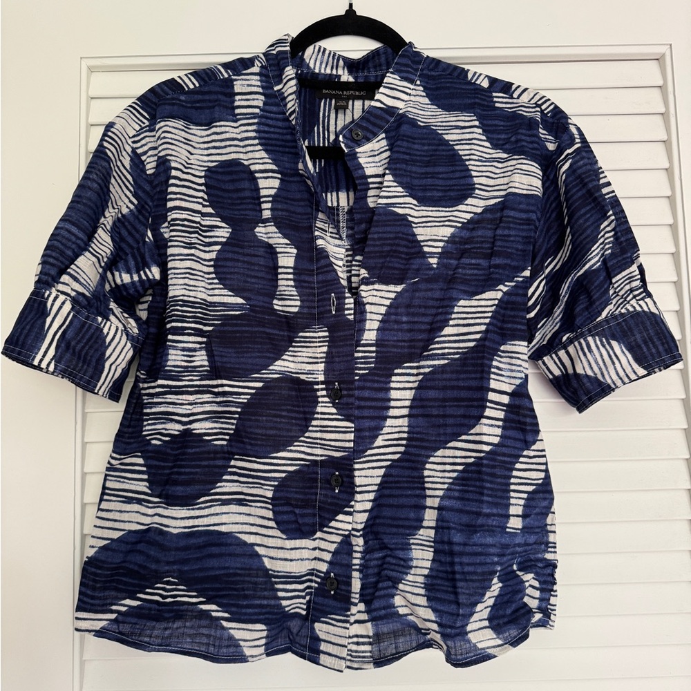 NWOT Banana Republic Blue and White Woman size XS - Picture 2 of 7